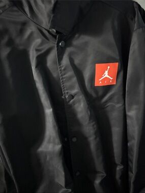 Jordan Black Windbreaker with Red Jumpman Square